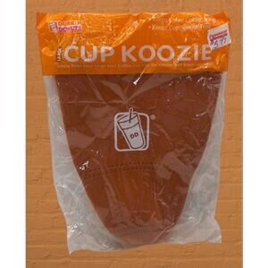 Dunkin Donuts Large Cup Koozie Orange Neoprene Iced Coffee Sleeve 32oz Logo 2012